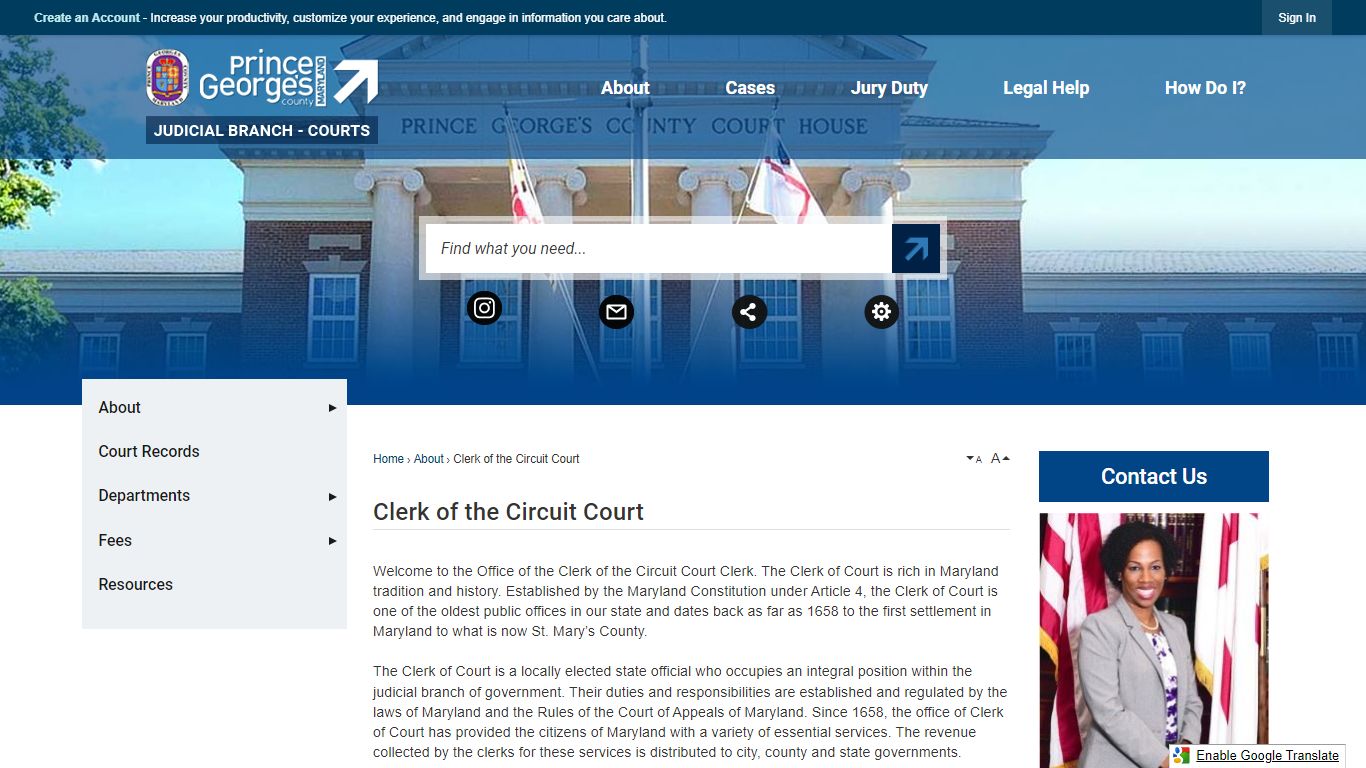 Clerk of the Circuit Court | Prince George's County Judicial, MD
